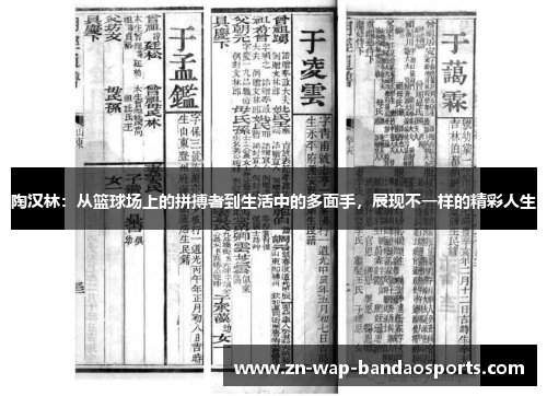 陶汉林：从篮球场上的拼搏者到生活中的多面手，展现不一样的精彩人生